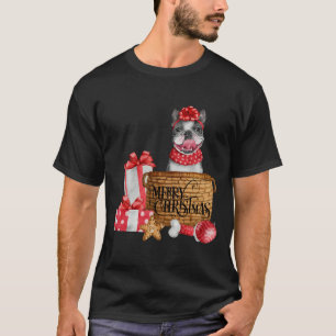 Boston Terrier Merry Kerstmis T-shirt