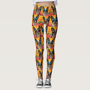 Boston Terrier Met Hartrozen Valentijnsdag Leggings