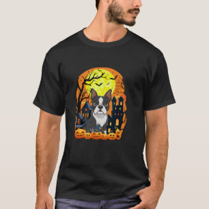 Boston Terrier met pompoenen Grappig Enge Hallowee T-shirt