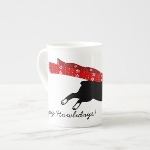 Boston Terrier met Red Scarf Cute Dog Holiday Porselein Kop