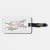 Boston Terrier met rood Stropdas en snor 2 Bagagelabel (Achterkant horizontaal)
