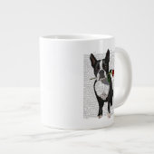 Boston Terrier met Roos in Mouth Extra Grote Beker (Voorkant rechts)