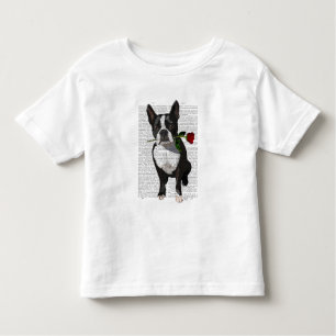 Boston Terrier met Roos in Mouth Kinder Shirts