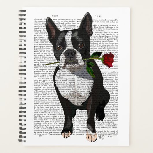 Boston Terrier met Roos in Mouth Planner (Voorkant)