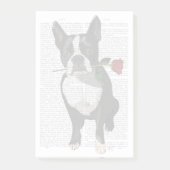 Boston Terrier met Roos in Mouth Post-it® Notes (Voorkant)