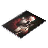 Boston Terrier met Sinterklaas Feestelijke Kerstmi Notitieboek (Linkerzijde)