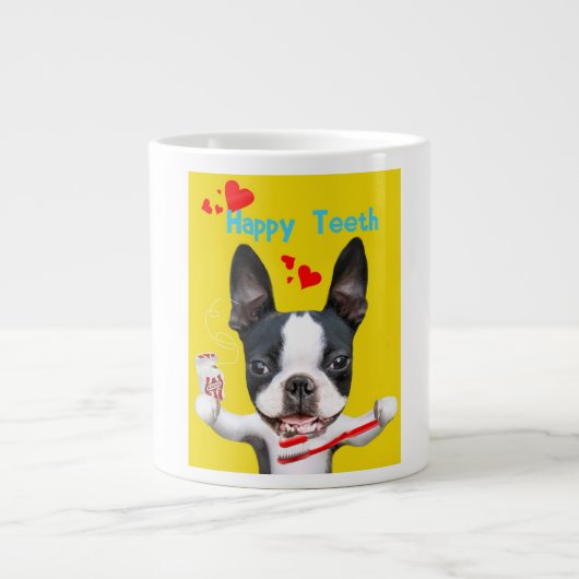 Boston Terrier Mirabelle Happy Teeth Mok (Voorkant)