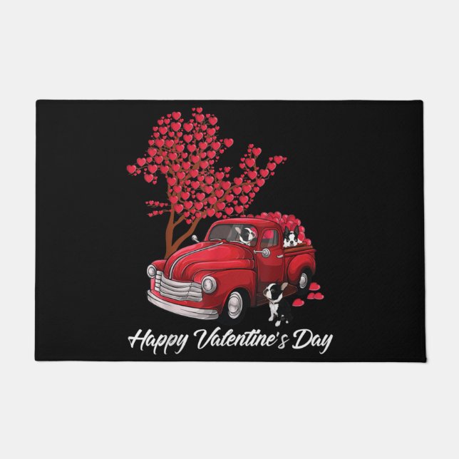 Boston Terrier moeder, Boston Terrier vader, honde Deurmat (Voorkant)