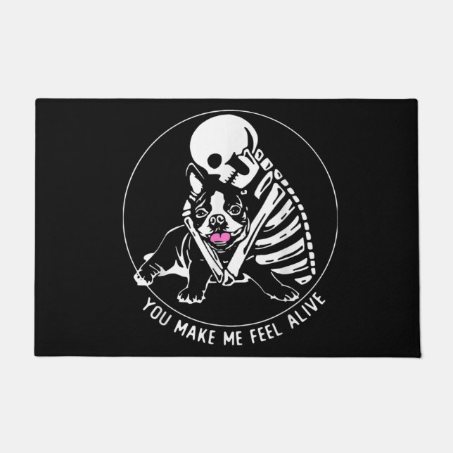 Boston Terrier moeder, Boston Terrier vader, honde Deurmat (Voorkant)