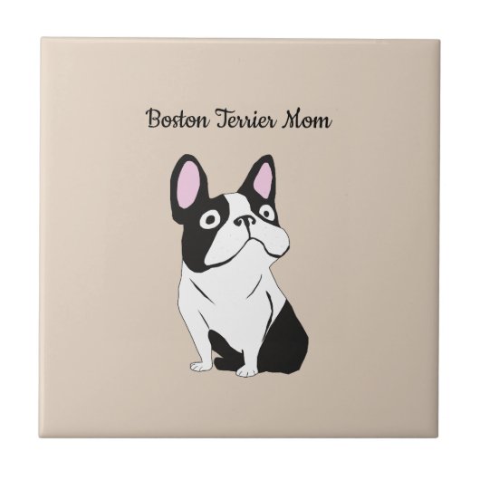 Boston terriër moeder tegeltje (Voorkant)