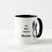 Boston Terrier My Best Friend Custom Name Mok (Voorkant rechts)