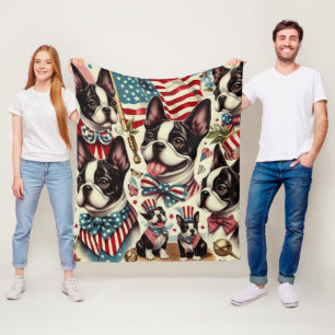 Boston Terrier naadloze illustratie Fleece Deken