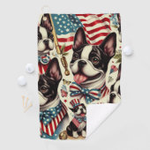 Boston Terrier  naadloze illustratie Golfhanddoek (Insitu)