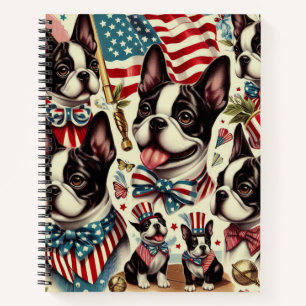 Boston Terrier naadloze illustratie Notitieboek