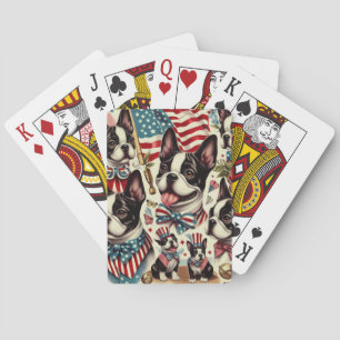 Boston Terrier naadloze illustratie Pokerkaarten