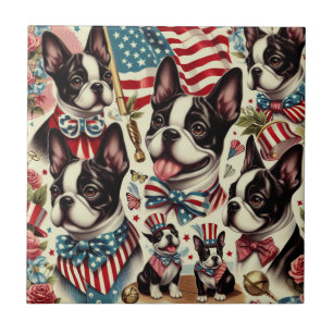 Boston Terrier naadloze illustratie Tegeltje