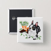 Boston Terrier Naughty Pup Button (Voorkant /achterkant)