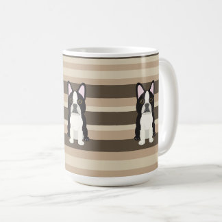 Boston Terrier Neutrale gestreepte Koffiemok