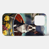 Boston Terrier op een peddel: Een Schilderachtig a Case-Mate iPhone Case (Achterkant (horizontaal))