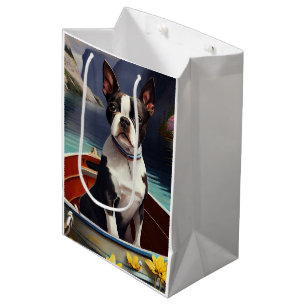 Boston Terrier op een peddel: Een Schilderachtig a Medium Cadeauzakje