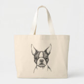 BOSTON TERRIER OVERGEDRAGEN CANVAS TAS (Voorkant)
