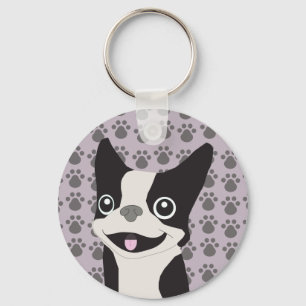 Boston Terrier, Paarse lavendel Sleutelhanger