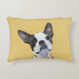 Boston Terrier Painting - Cute Original Dog Art Accent Kussen