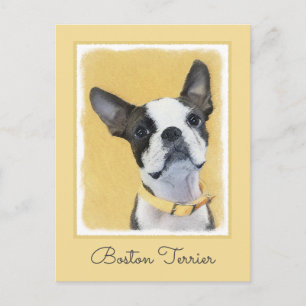 Boston Terrier Painting - Cute Original Dog Art Briefkaart