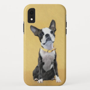 Boston Terrier Painting - Cute Original Dog Art iPhone XR Hoesje