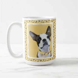 Boston Terrier Painting - Cute Original Dog Art Koffiemok