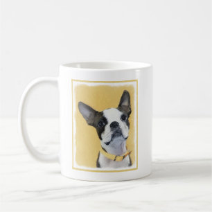 Boston Terrier Painting - Cute Original Dog Art Koffiemok