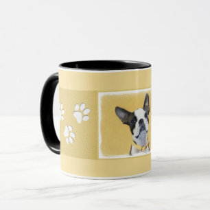 Boston Terrier Painting - Cute Original Dog Art Mok