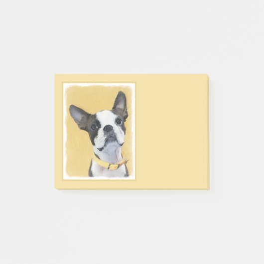 Boston Terrier Painting - Cute Original Dog Art Post-it® Notes (Voorkant)