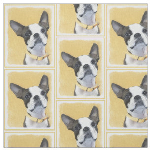 Boston Terrier Painting - Cute Original Dog Art Stof