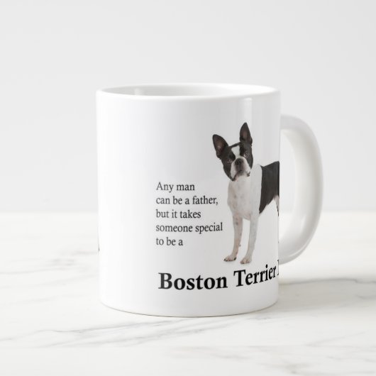 Boston Terrier Papa Jumbo Mug (Devant droit)