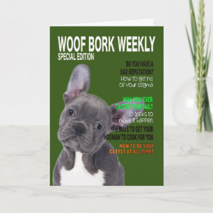 Boston Terrier Parody Magazine Hoesje Card Kaart