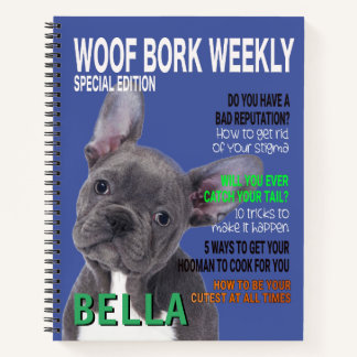 Boston Terrier Parody Magazine Hoesje Notitieboek
