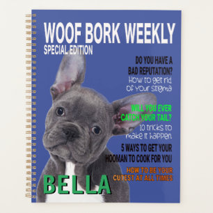 Boston Terrier Parody Magazine Hoesje Planner