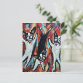 Boston Terrier Party Love Briefkaart (Staand voorkant)