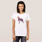 Boston Terrier Patchwork Pet T-Shirt (Voorkant volledig)