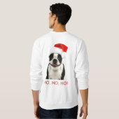 Boston Terrier Père Noël HO, HO, HO sweatshirt (Dos entier)