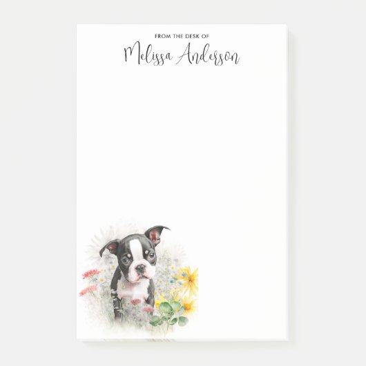 Boston Terrier Personalized Hondenliefhebber Cute  Post-it® Notes (Voorkant)
