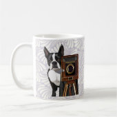 Boston Terrier Photographer 2 Koffiemok (Links)