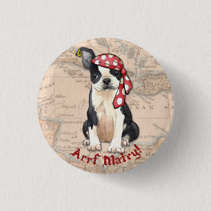 Boston Terrier Pirate Ronde Button 3,2 Cm