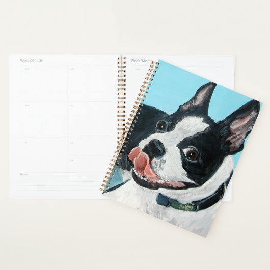 Boston Terrier Planner (Devant avec enveloppe)