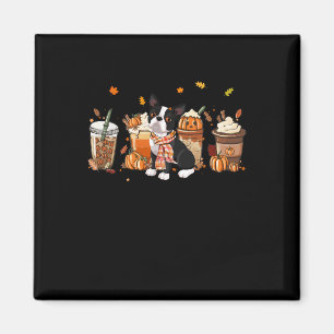 Boston Terrier Pompoen Spice Latte Iced Autumn Dog Magneet