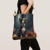 Boston Terrier pompoenen Halloween eng Draagtas (Dichtbij)