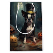 Boston Terrier pompoenen Halloween eng Medium Cadeauzakje (Voorkant)
