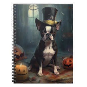 Boston Terrier Pompoenen Halloween Griezelen Notitieboek