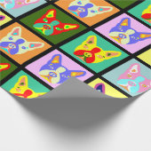 Boston Terrier Pop Art Cadeaupapier (Hoek)